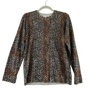 Merino Wool Equipment Leopard Print Sweater - Black and Brown